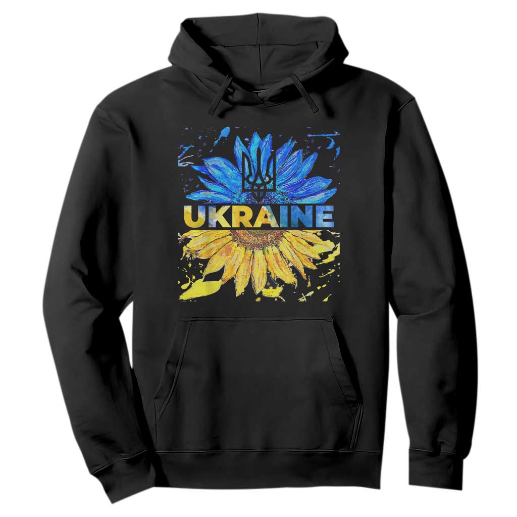 Ukraine Sunflower Ukrainian Flag Hoodie TS10 Black Print Your Wear