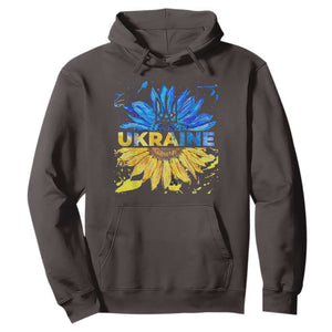 Ukraine Sunflower Ukrainian Flag Hoodie TS10 Dark Chocolate Print Your Wear