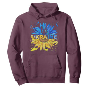 Ukraine Sunflower Ukrainian Flag Hoodie TS10 Maroon Print Your Wear