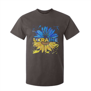 Ukraine Sunflower Ukrainian Flag T Shirt For Kid TS10 Dark Chocolate Print Your Wear