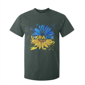 Ukraine Sunflower Ukrainian Flag T Shirt For Kid TS10 Dark Forest Green Print Your Wear
