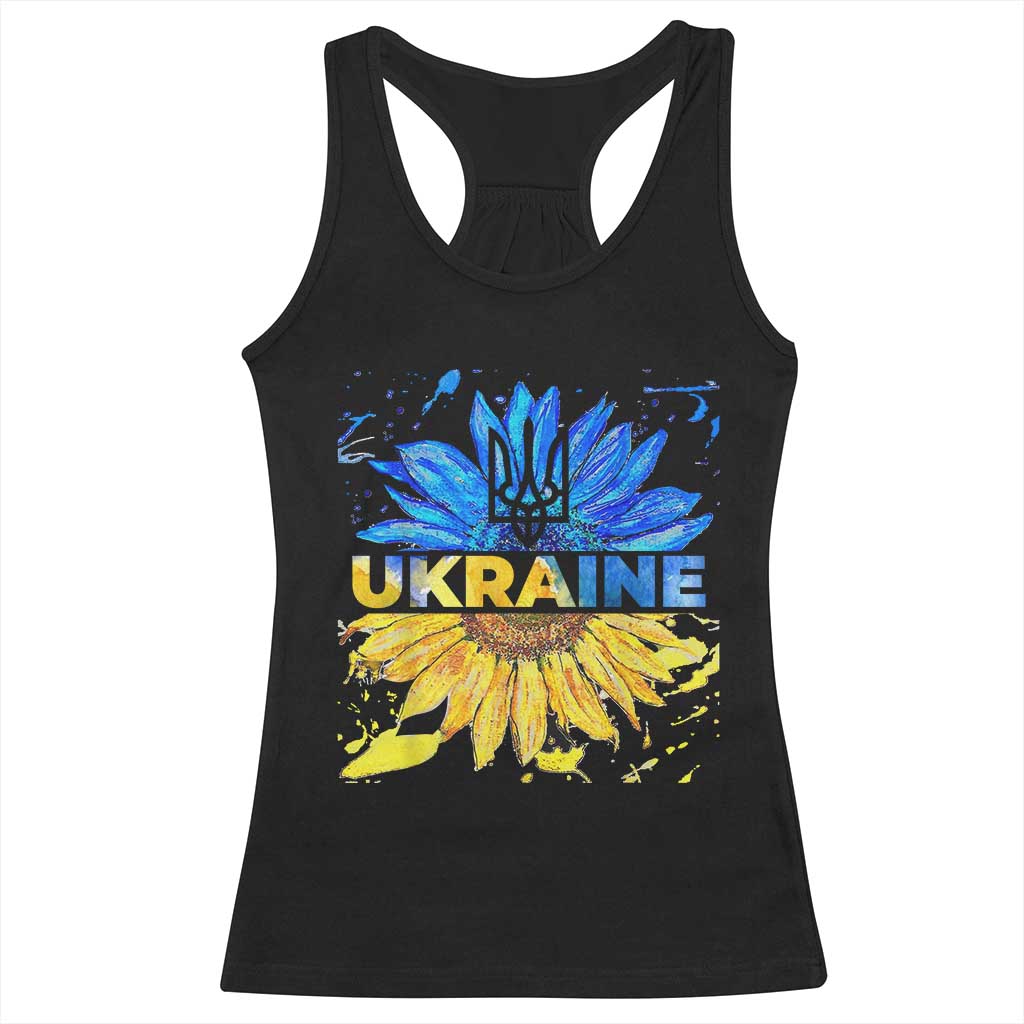 Ukraine Sunflower Ukrainian Flag Racerback Tank Top TS10 Black Print Your Wear
