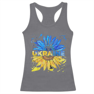 Ukraine Sunflower Ukrainian Flag Racerback Tank Top TS10 Charcoal Print Your Wear