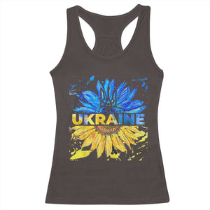 Ukraine Sunflower Ukrainian Flag Racerback Tank Top TS10 Dark Chocolate Print Your Wear
