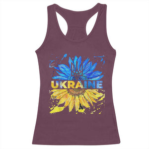 Ukraine Sunflower Ukrainian Flag Racerback Tank Top TS10 Maroon Print Your Wear