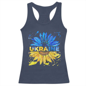 Ukraine Sunflower Ukrainian Flag Racerback Tank Top TS10 Navy Print Your Wear