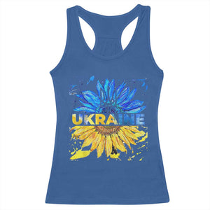 Ukraine Sunflower Ukrainian Flag Racerback Tank Top TS10 Royal Blue Print Your Wear