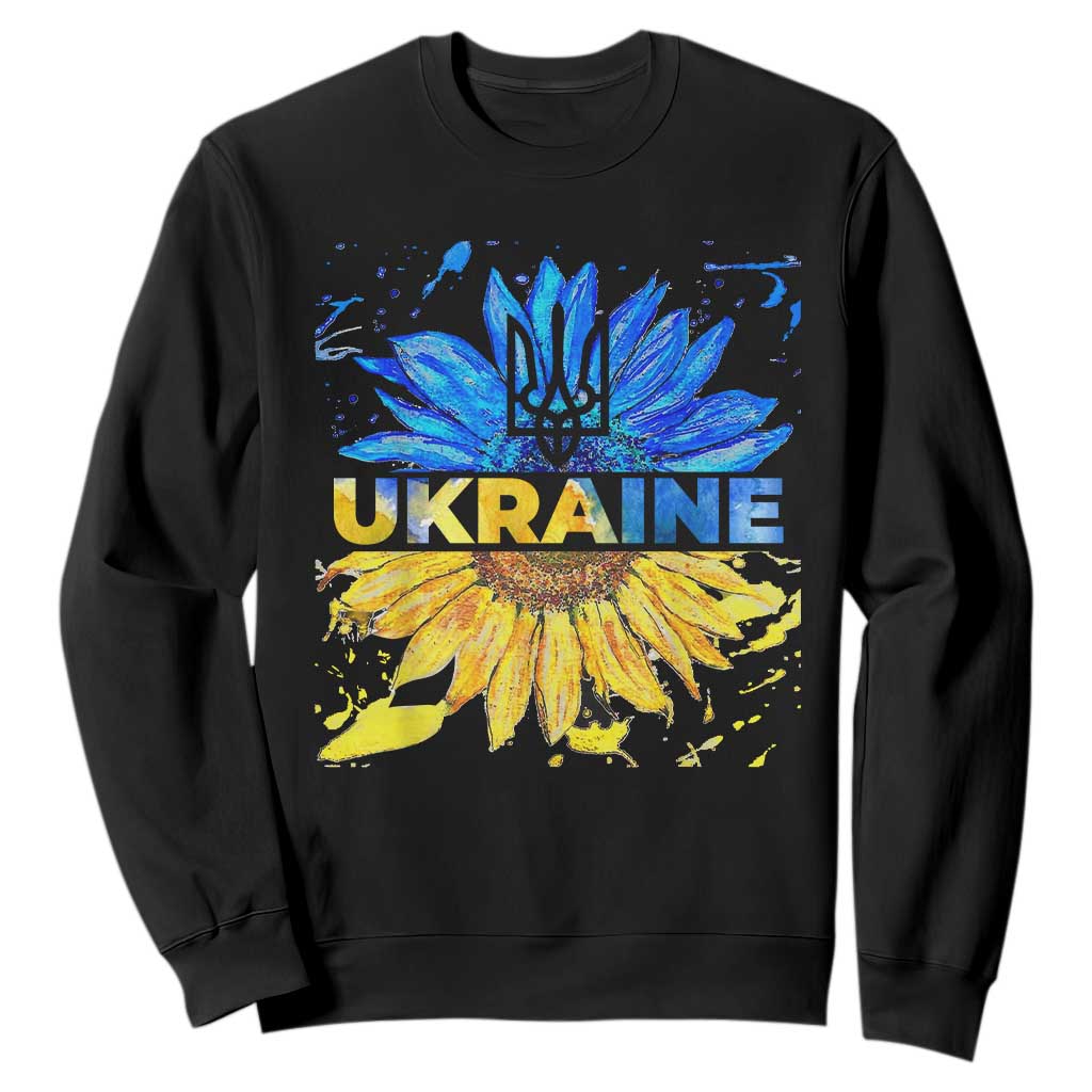 Ukraine Sunflower Ukrainian Flag Sweatshirt TS10 Black Print Your Wear