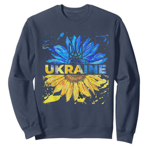 Ukraine Sunflower Ukrainian Flag Sweatshirt TS10 Navy Print Your Wear