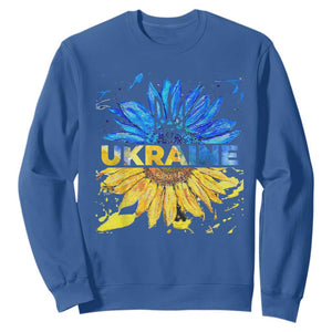 Ukraine Sunflower Ukrainian Flag Sweatshirt TS10 Royal Blue Print Your Wear