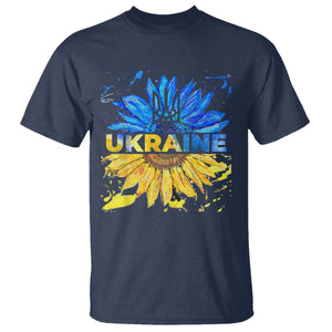 Ukraine Sunflower Ukrainian Flag T Shirt TS10 Navy Print Your Wear