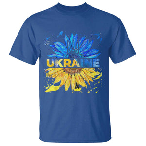 Ukraine Sunflower Ukrainian Flag T Shirt TS10 Royal Blue Print Your Wear