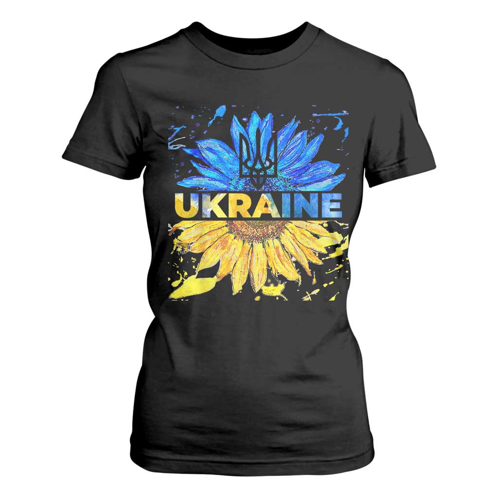 Ukraine Sunflower Ukrainian Flag T Shirt For Women TS10 Black Print Your Wear
