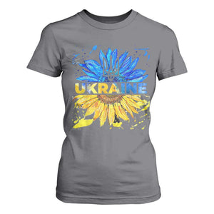 Ukraine Sunflower Ukrainian Flag T Shirt For Women TS10 Charcoal Print Your Wear