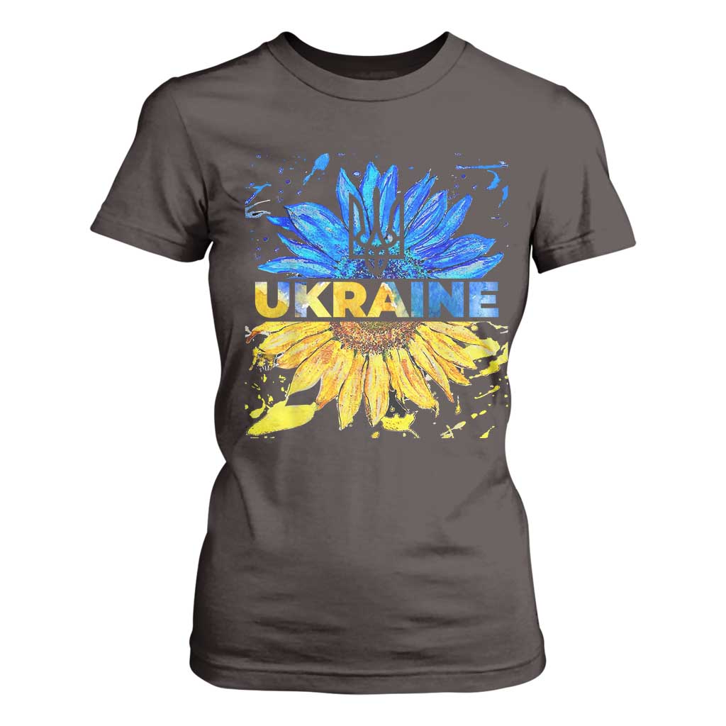 Ukraine Sunflower Ukrainian Flag T Shirt For Women TS10 Dark Chocolate Print Your Wear