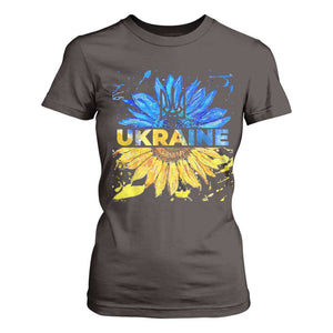 Ukraine Sunflower Ukrainian Flag T Shirt For Women TS10 Dark Chocolate Print Your Wear