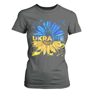 Ukraine Sunflower Ukrainian Flag T Shirt For Women TS10 Dark Heather Print Your Wear
