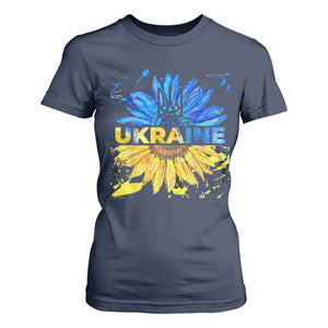 Ukraine Sunflower Ukrainian Flag T Shirt For Women TS10 Navy Print Your Wear