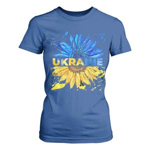 Ukraine Sunflower Ukrainian Flag T Shirt For Women TS10 Royal Blue Print Your Wear