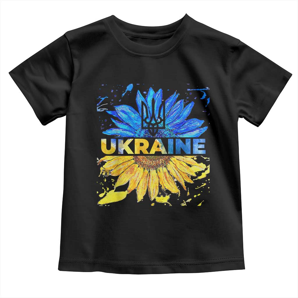 Ukraine Sunflower Ukrainian Flag Toddler T Shirt TS10 Black Print Your Wear