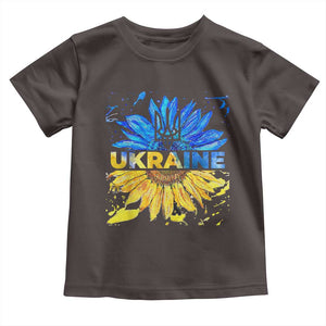 Ukraine Sunflower Ukrainian Flag Toddler T Shirt TS10 Dark Chocolate Print Your Wear