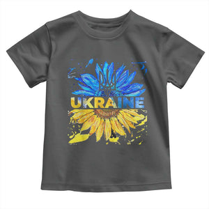 Ukraine Sunflower Ukrainian Flag Toddler T Shirt TS10 Dark Heather Print Your Wear