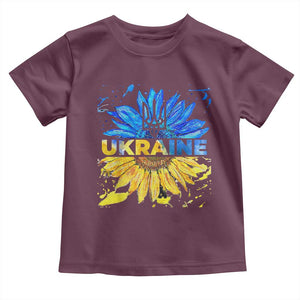 Ukraine Sunflower Ukrainian Flag Toddler T Shirt TS10 Maroon Print Your Wear