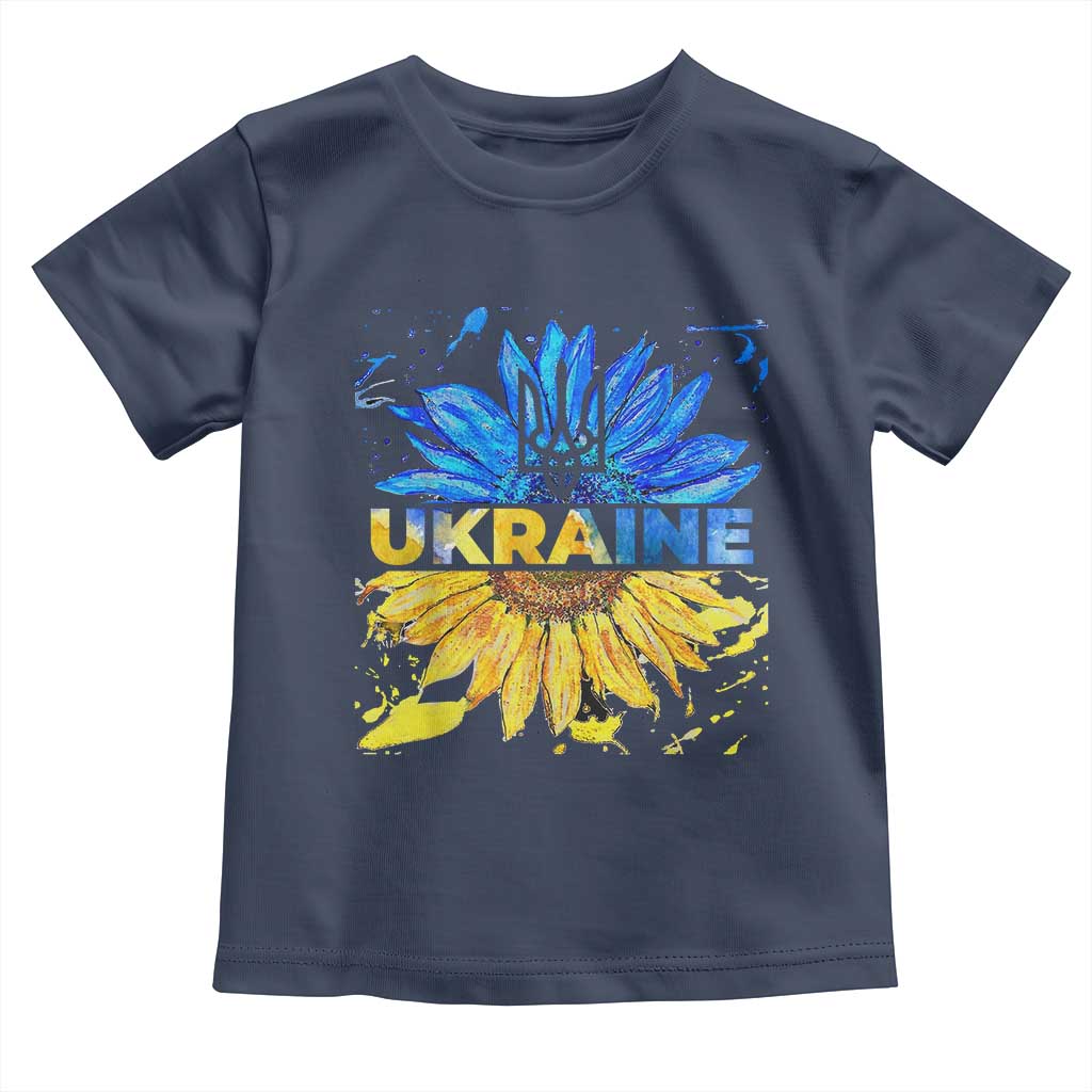 Ukraine Sunflower Ukrainian Flag Toddler T Shirt TS10 Navy Print Your Wear