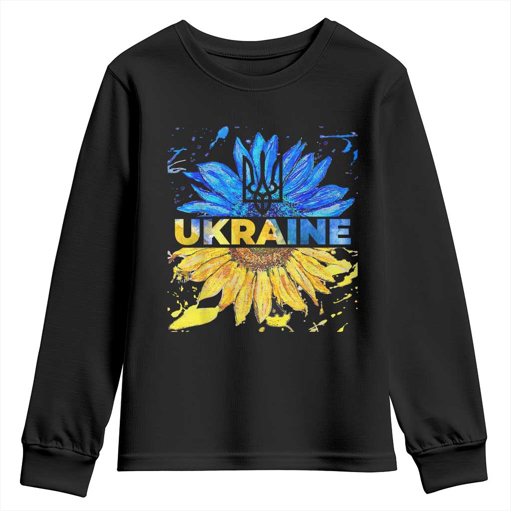 Ukraine Sunflower Ukrainian Flag Youth Sweatshirt TS10 Black Print Your Wear