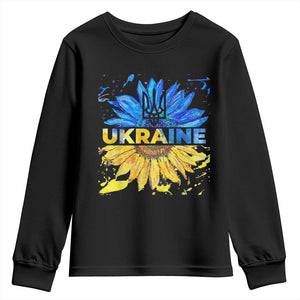Ukraine Sunflower Ukrainian Flag Youth Sweatshirt TS10 Black Print Your Wear