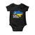 Slava Ukraini Ukraine Flag Baby Onesie Patriot Patriotic Ukrainian National Flag TS10 Black Print Your Wear