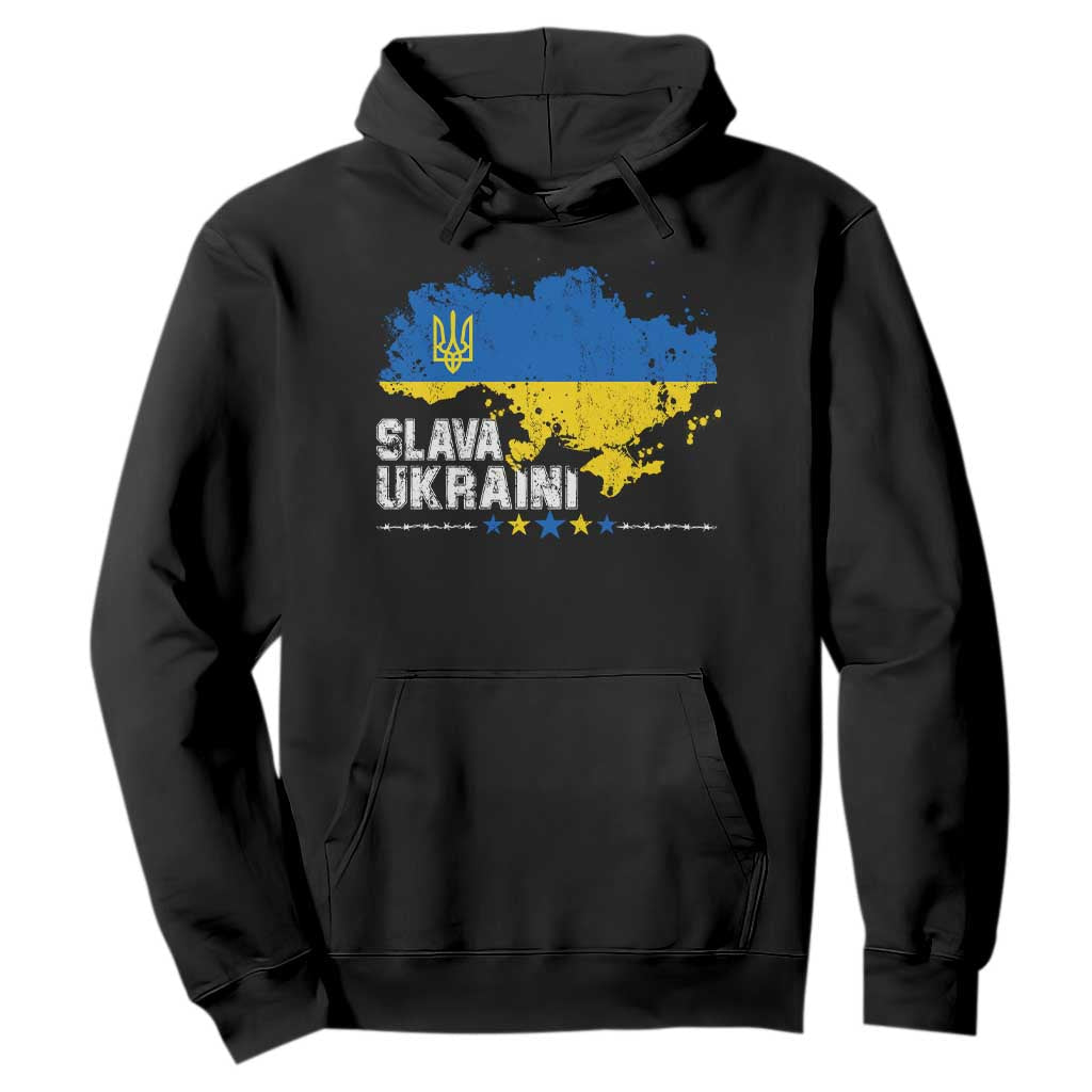 Slava Ukraini Ukraine Flag Hoodie Patriot Patriotic Ukrainian National Flag TS10 Black Print Your Wear