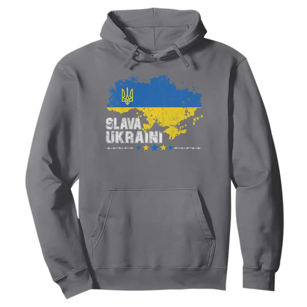 Slava Ukraini Ukraine Flag Hoodie Patriot Patriotic Ukrainian National Flag TS10 Charcoal Print Your Wear