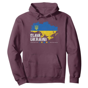 Slava Ukraini Ukraine Flag Hoodie Patriot Patriotic Ukrainian National Flag TS10 Maroon Print Your Wear