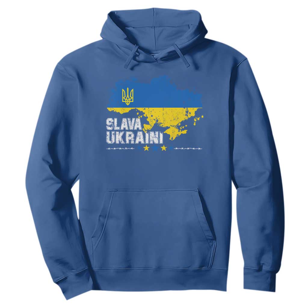 Slava Ukraini Ukraine Flag Hoodie Patriot Patriotic Ukrainian National Flag TS10 Royal Blue Print Your Wear