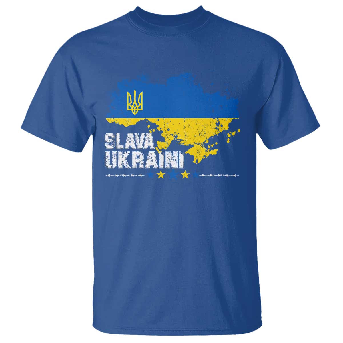 Slava Ukraini T Shirt Ukraine Flag Map Ukrainian Patriotic National Pride TS10 Royal Blue Print Your Wear