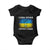Ukraine Flag Baby Onesie Glory to the Heroes Ukrainian Patriot Patriotic TS10 Black Print Your Wear
