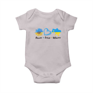 Peace Love Ukraine Sunflower Flag Baby Onesie TS10 Ice Gray Print Your Wear