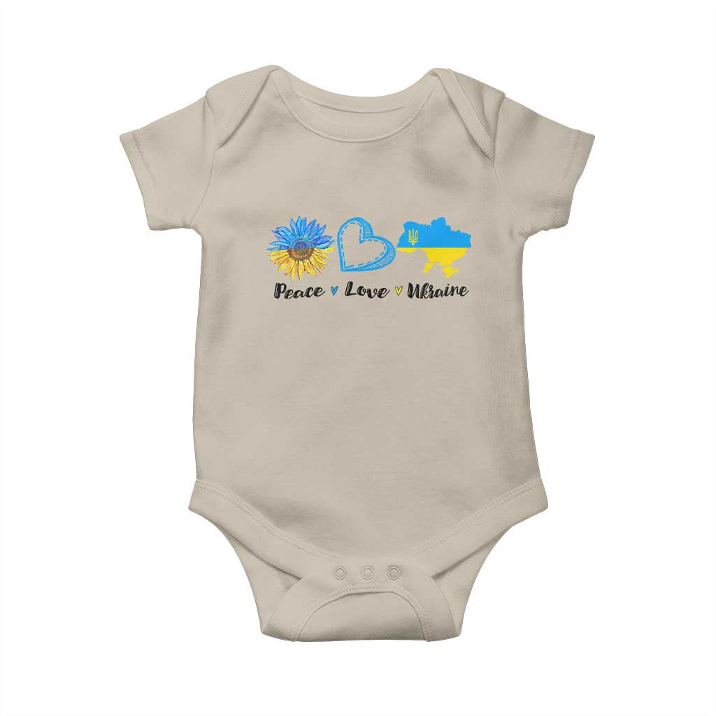 Peace Love Ukraine Sunflower Flag Baby Onesie TS10 Sand Print Your Wear