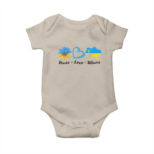 Peace Love Ukraine Sunflower Flag Baby Onesie TS10 Sand Print Your Wear