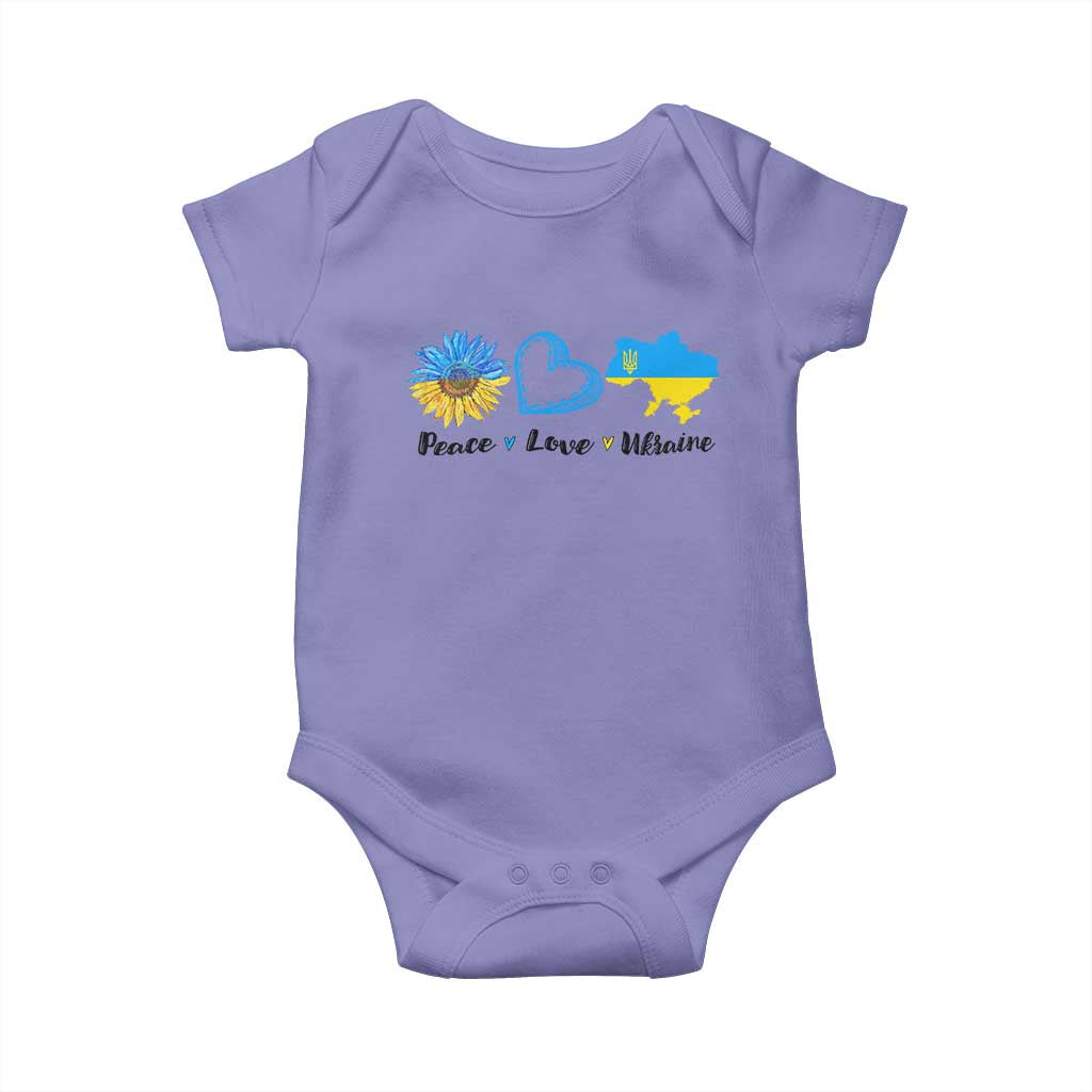 Peace Love Ukraine Sunflower Flag Baby Onesie TS10 Violet Print Your Wear