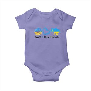 Peace Love Ukraine Sunflower Flag Baby Onesie TS10 Violet Print Your Wear