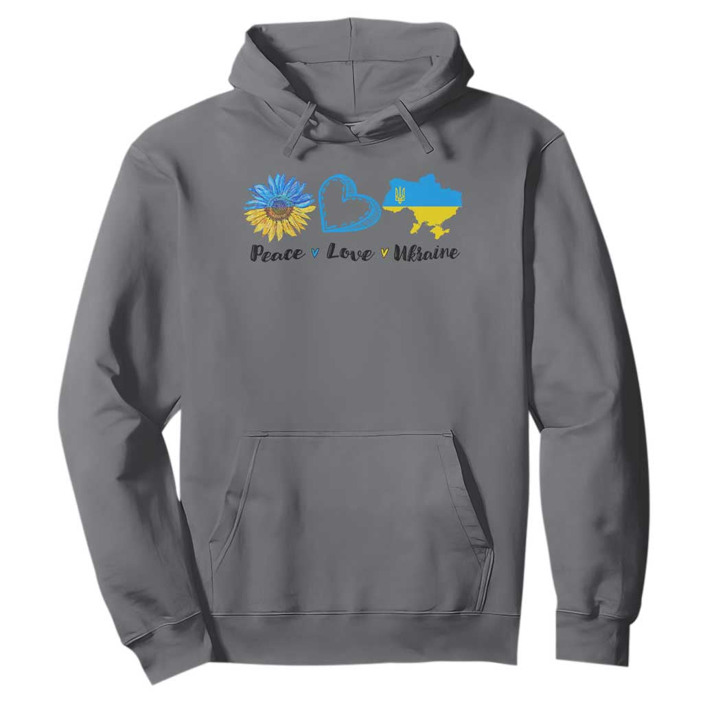 Peace Love Ukraine Sunflower Flag Hoodie TS10 Charcoal Print Your Wear