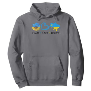 Peace Love Ukraine Sunflower Flag Hoodie TS10 Charcoal Print Your Wear