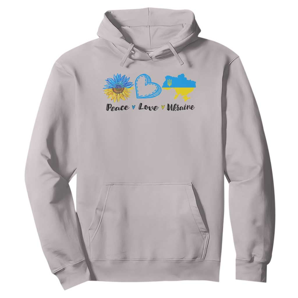 Peace Love Ukraine Sunflower Flag Hoodie TS10 Ice Gray Print Your Wear