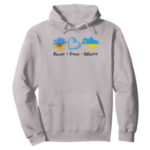 Peace Love Ukraine Sunflower Flag Hoodie TS10 Ice Gray Print Your Wear