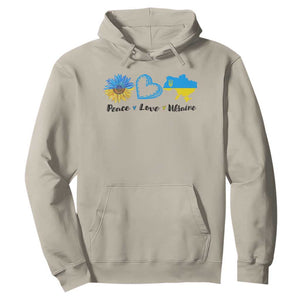Peace Love Ukraine Sunflower Flag Hoodie TS10 Sand Print Your Wear