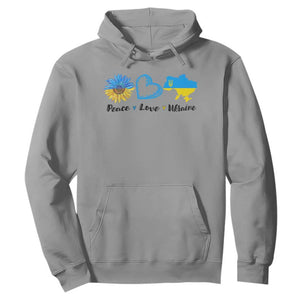 Peace Love Ukraine Sunflower Flag Hoodie TS10 Sport Gray Print Your Wear