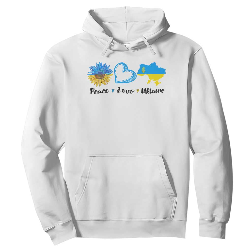 Peace Love Ukraine Sunflower Flag Hoodie TS10 White Print Your Wear