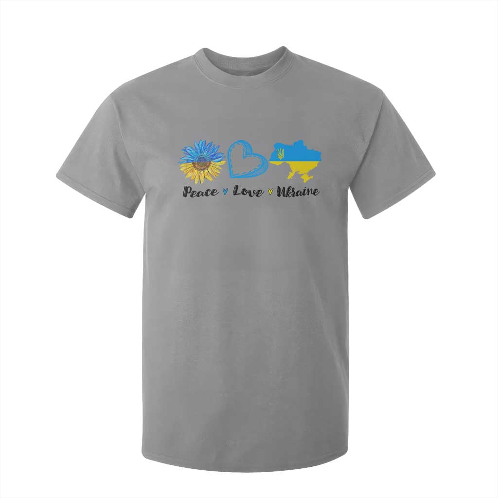 Peace Love Ukraine Sunflower Flag T Shirt For Kid TS10 Sport Gray Print Your Wear